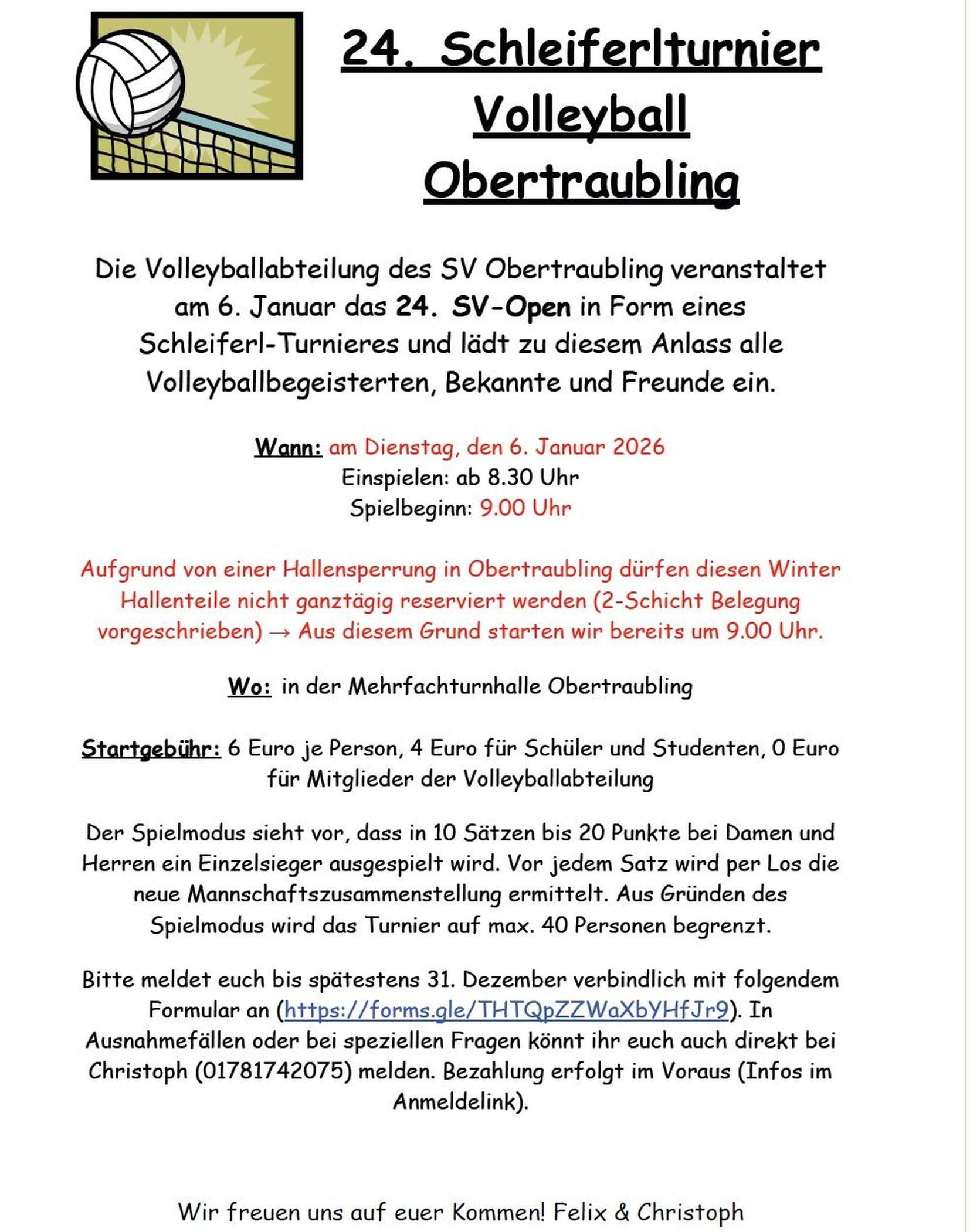 SV open Schleiferl Turnier 2026